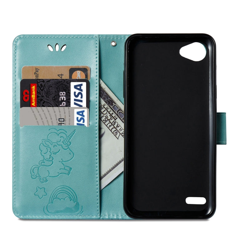 For LG Q6 Pressed Horse Cloud Print Horizontal Flip Leather Case with Holder & Card Slots & Wallet & Lanyard