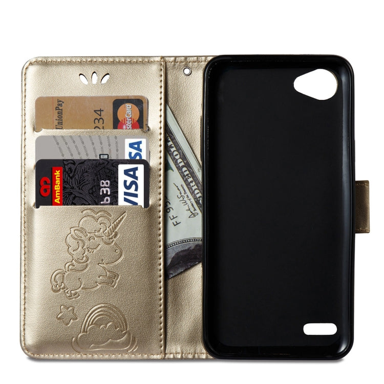 For LG Q6 Pressed Horse Cloud Print Horizontal Flip Leather Case with Holder & Card Slots & Wallet & Lanyard