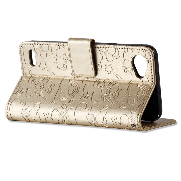 For LG Q6 Pressed Horse Cloud Print Horizontal Flip Leather Case with Holder & Card Slots & Wallet & Lanyard