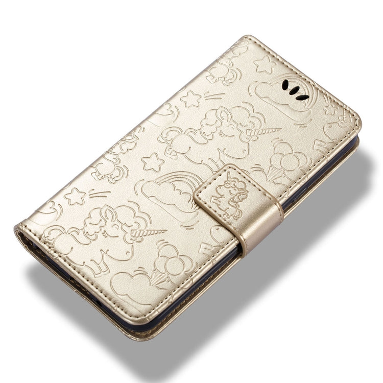 For LG Q6 Pressed Horse Cloud Print Horizontal Flip Leather Case with Holder & Card Slots & Wallet & Lanyard