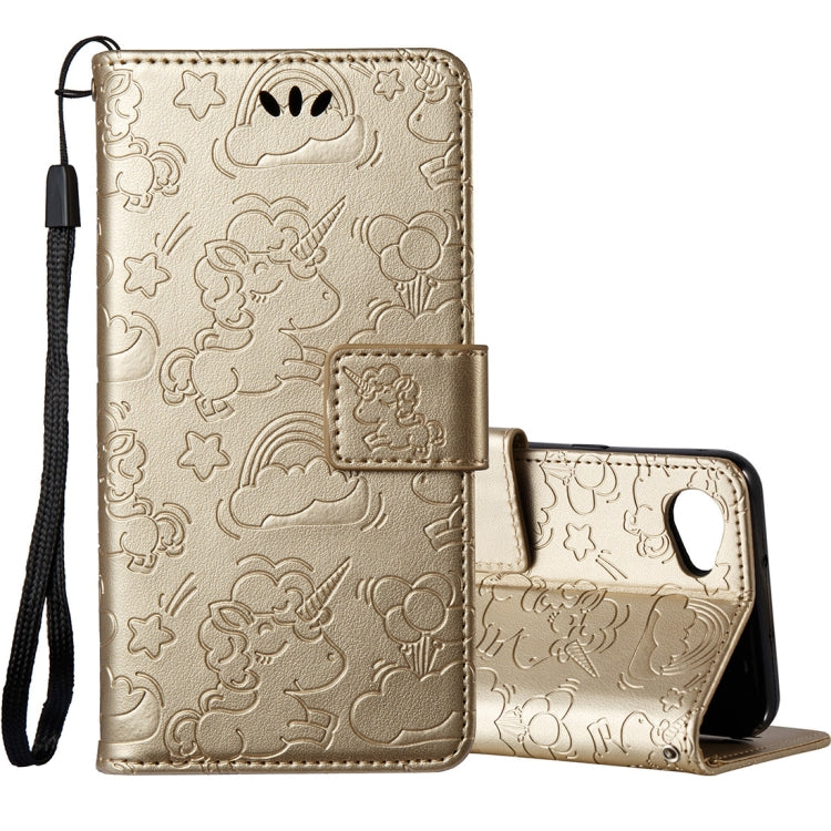 For LG Q6 Pressed Horse Cloud Print Horizontal Flip Leather Case with Holder & Card Slots & Wallet & Lanyard