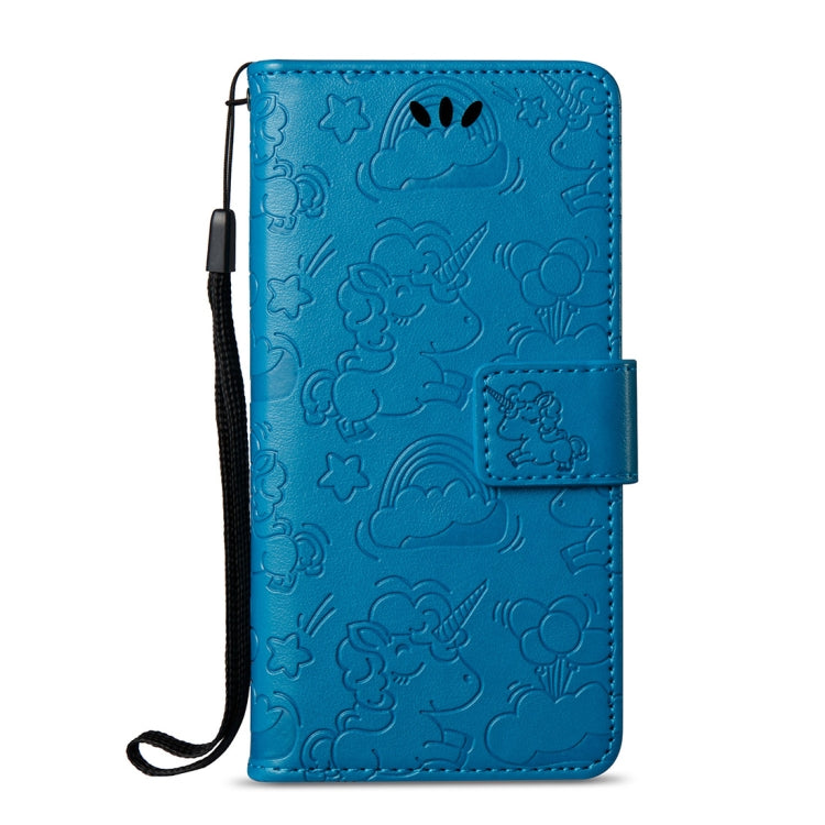 For LG Q6 Pressed Horse Cloud Print Horizontal Flip Leather Case with Holder & Card Slots & Wallet & Lanyard
