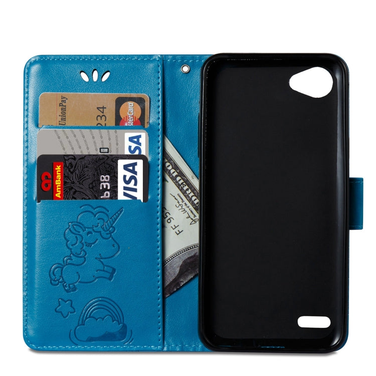 For LG Q6 Pressed Horse Cloud Print Horizontal Flip Leather Case with Holder & Card Slots & Wallet & Lanyard