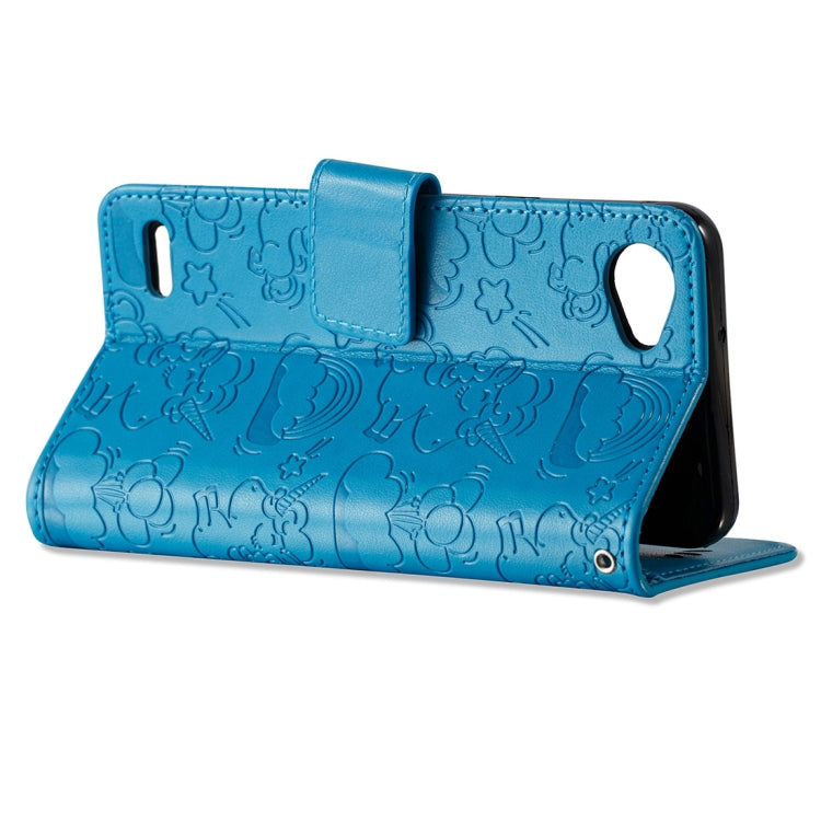 For LG Q6 Pressed Horse Cloud Print Horizontal Flip Leather Case with Holder & Card Slots & Wallet & Lanyard