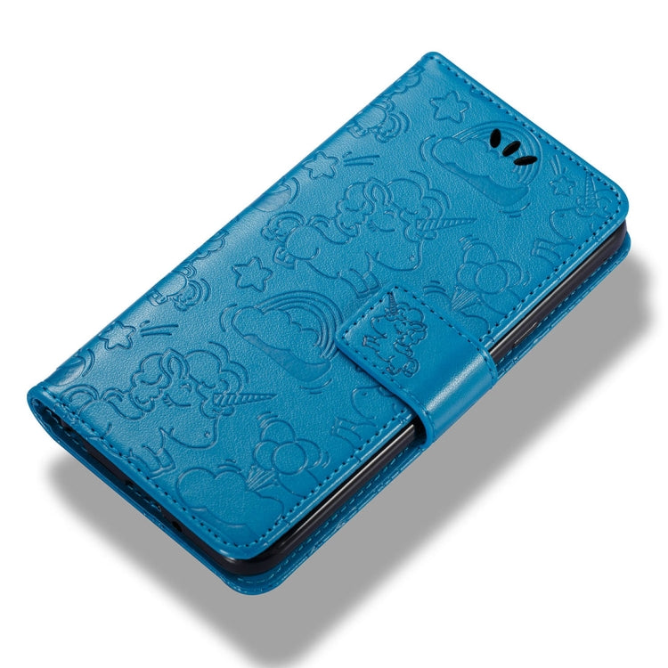 For LG Q6 Pressed Horse Cloud Print Horizontal Flip Leather Case with Holder & Card Slots & Wallet & Lanyard