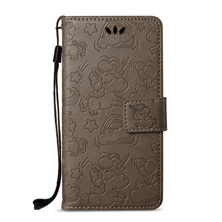 For LG Q6 Pressed Horse Cloud Print Horizontal Flip Leather Case with Holder & Card Slots & Wallet & Lanyard