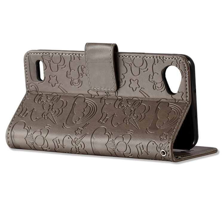 For LG Q6 Pressed Horse Cloud Print Horizontal Flip Leather Case with Holder & Card Slots & Wallet & Lanyard