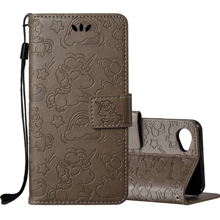 For LG Q6 Pressed Horse Cloud Print Horizontal Flip Leather Case with Holder & Card Slots & Wallet & Lanyard