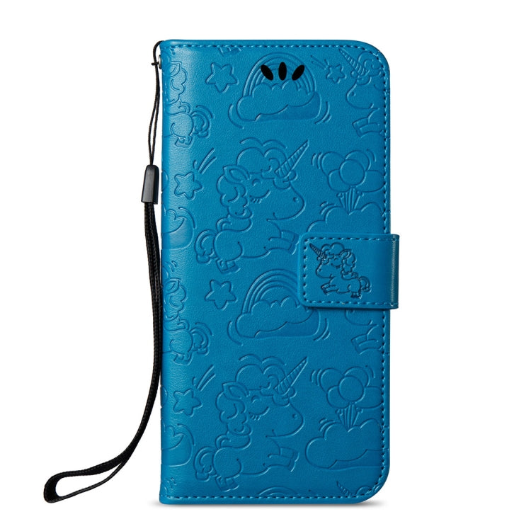 For LG Q8 Pressed Horse Cloud Print Horizontal Flip Leather Case with Holder & Card Slots & Wallet & Lanyard