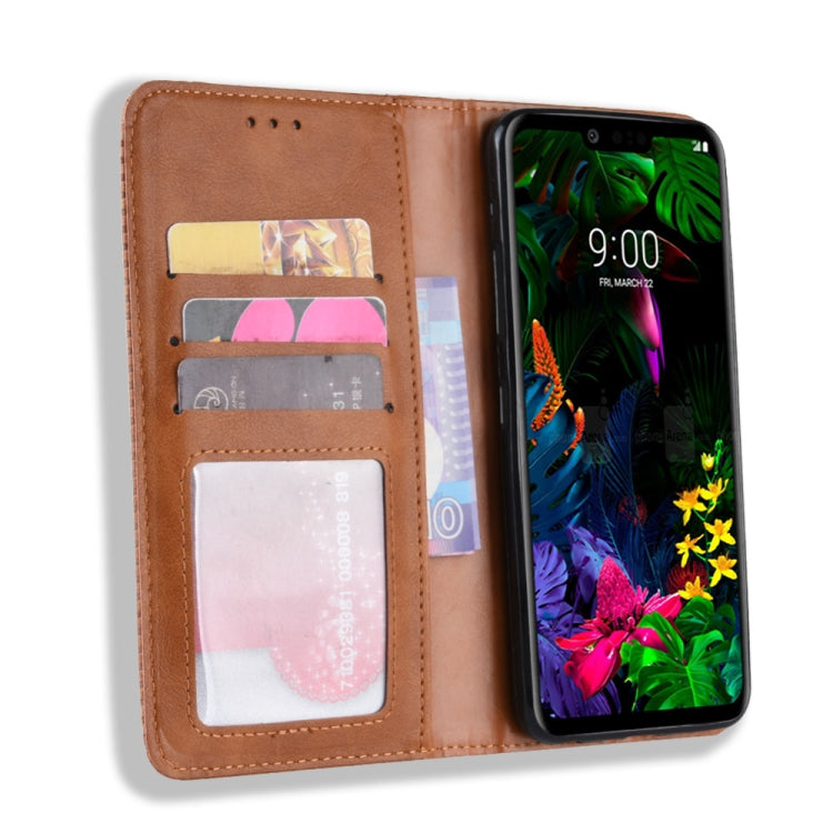 Magnetic Buckle Retro Texture Horizontal Flip Leather Case for LG G8 ThinQ, with Holder & Card Slots & Wallet