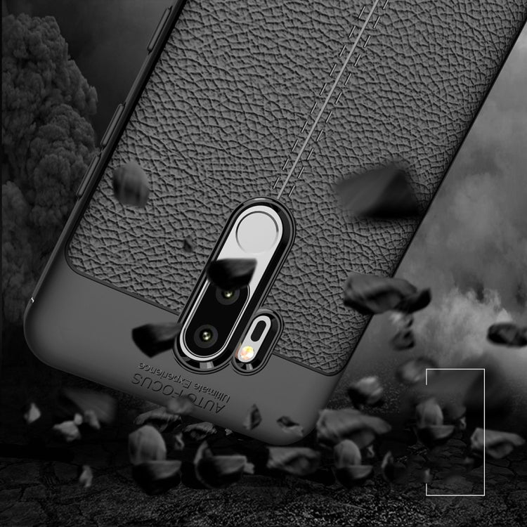 For LG G7 ThinQ Litchi Texture Soft TPU Protective Back Cover Case