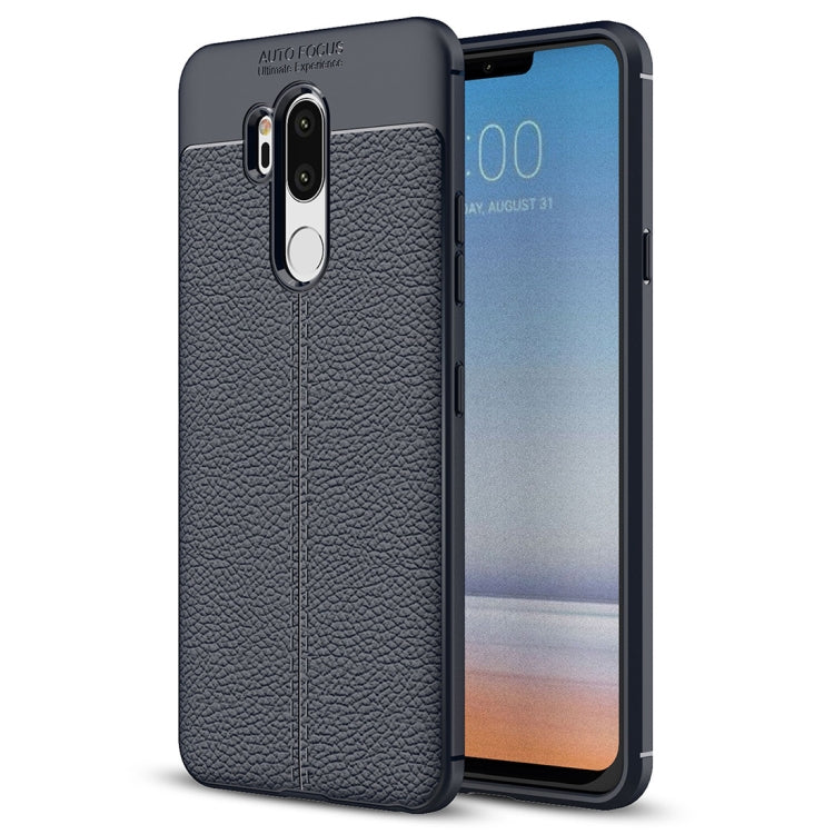 For LG G7 ThinQ Litchi Texture Soft TPU Protective Back Cover Case