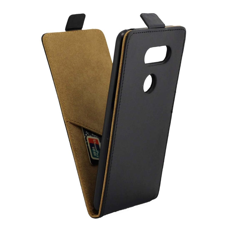 For LG V30 TPU Business Style Vertical Flip Protective Leather Case with Card Slot (Black)