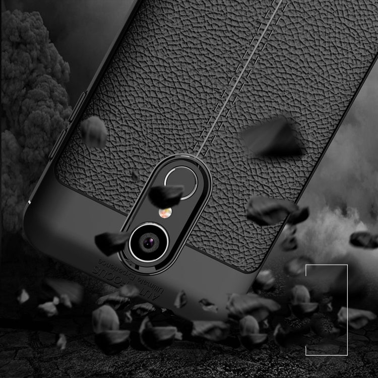 For LG K8 (2018) Litchi Texture Soft TPU Protective Back Cover Case