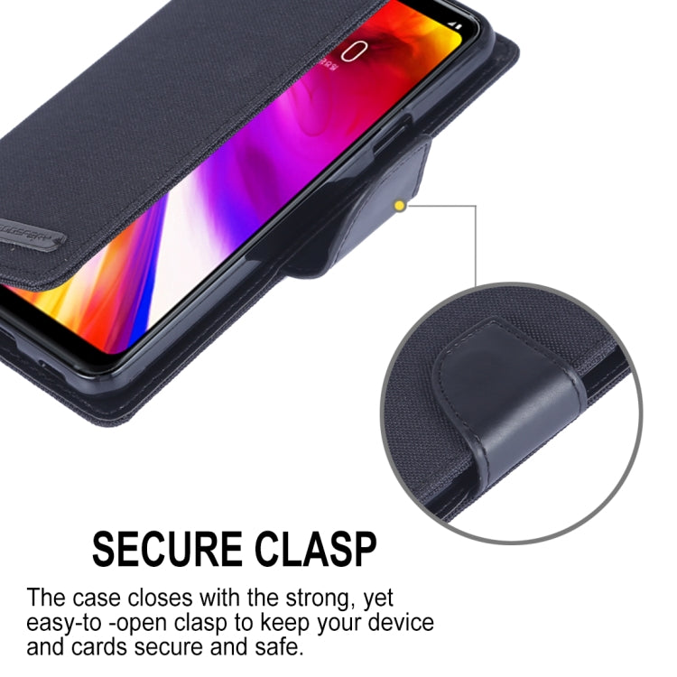 GOOSPERY CANVAS DIARY Canvas Texture Horizontal Flip Leather Case for LG G7 ThinQ, with Holder & Card Slots & Wallet