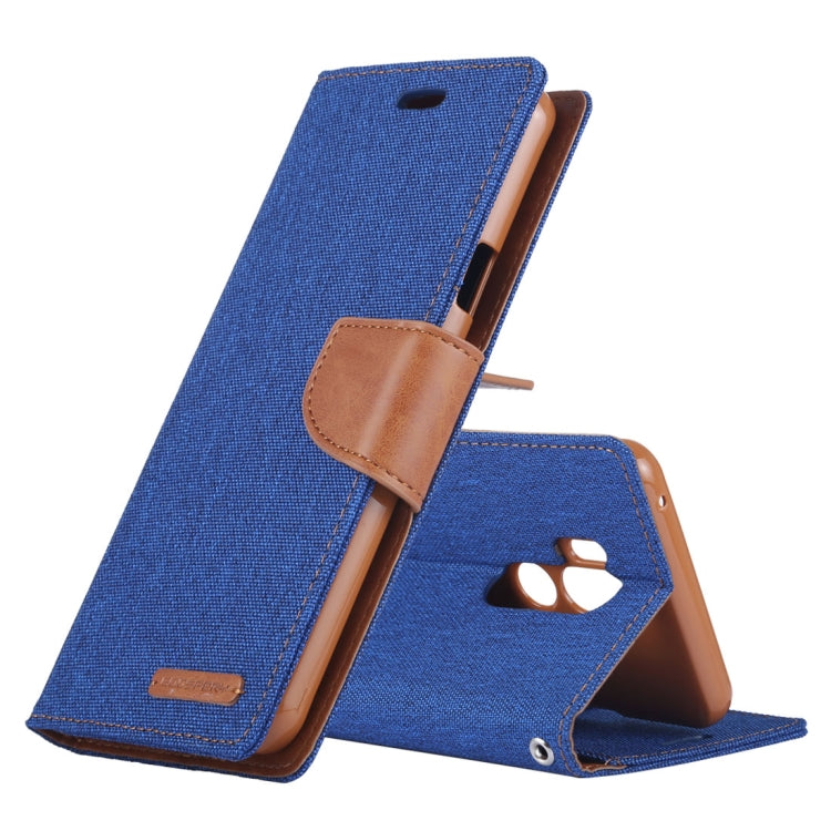 GOOSPERY CANVAS DIARY Canvas Texture Horizontal Flip Leather Case for LG G7 ThinQ, with Holder & Card Slots & Wallet