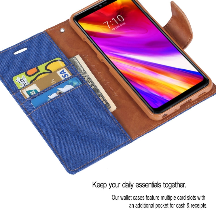 GOOSPERY CANVAS DIARY Canvas Texture Horizontal Flip Leather Case for LG G7 ThinQ, with Holder & Card Slots & Wallet