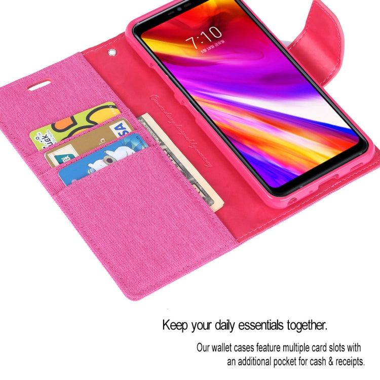 GOOSPERY CANVAS DIARY Canvas Texture Horizontal Flip Leather Case for LG G7 ThinQ, with Holder & Card Slots & Wallet