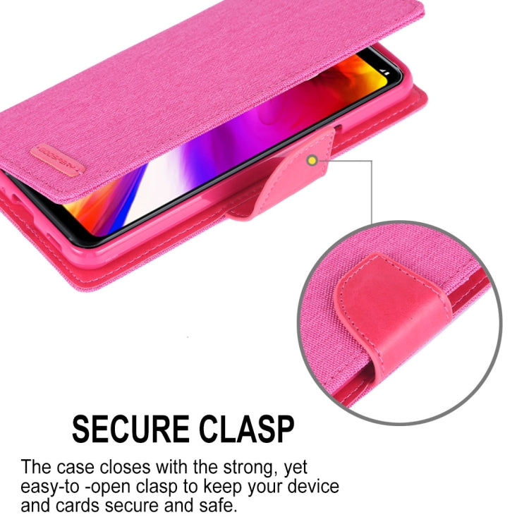 GOOSPERY CANVAS DIARY Canvas Texture Horizontal Flip Leather Case for LG G7 ThinQ, with Holder & Card Slots & Wallet