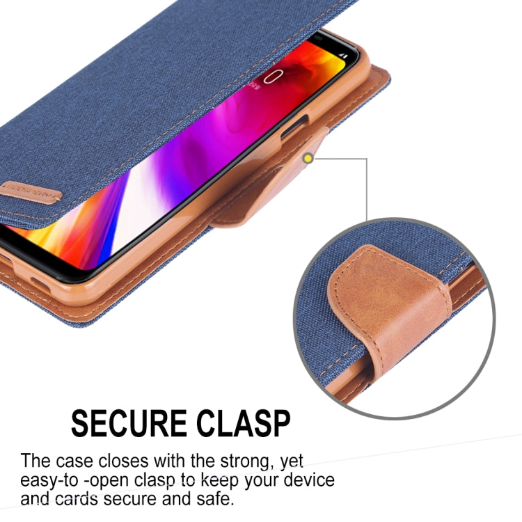 GOOSPERY CANVAS DIARY Canvas Texture Horizontal Flip Leather Case for LG G7 ThinQ, with Holder & Card Slots & Wallet