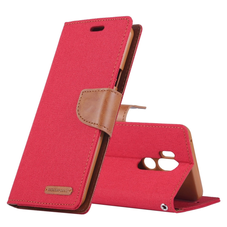 GOOSPERY CANVAS DIARY Canvas Texture Horizontal Flip Leather Case for LG G7 ThinQ, with Holder & Card Slots & Wallet