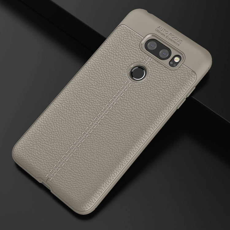 For LG V30S ThinQ Litchi Texture Soft TPU Protective Back Cover Case