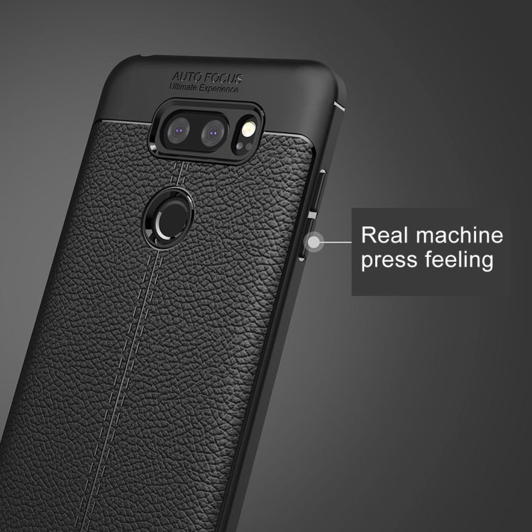 For LG V30S ThinQ Litchi Texture Soft TPU Protective Back Cover Case
