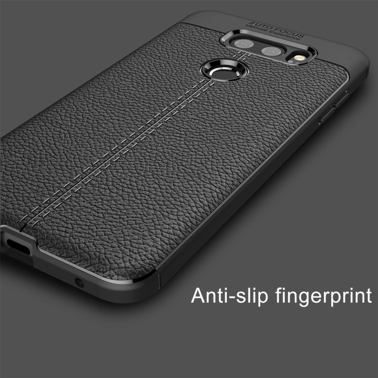 For LG V30S ThinQ Litchi Texture Soft TPU Protective Back Cover Case