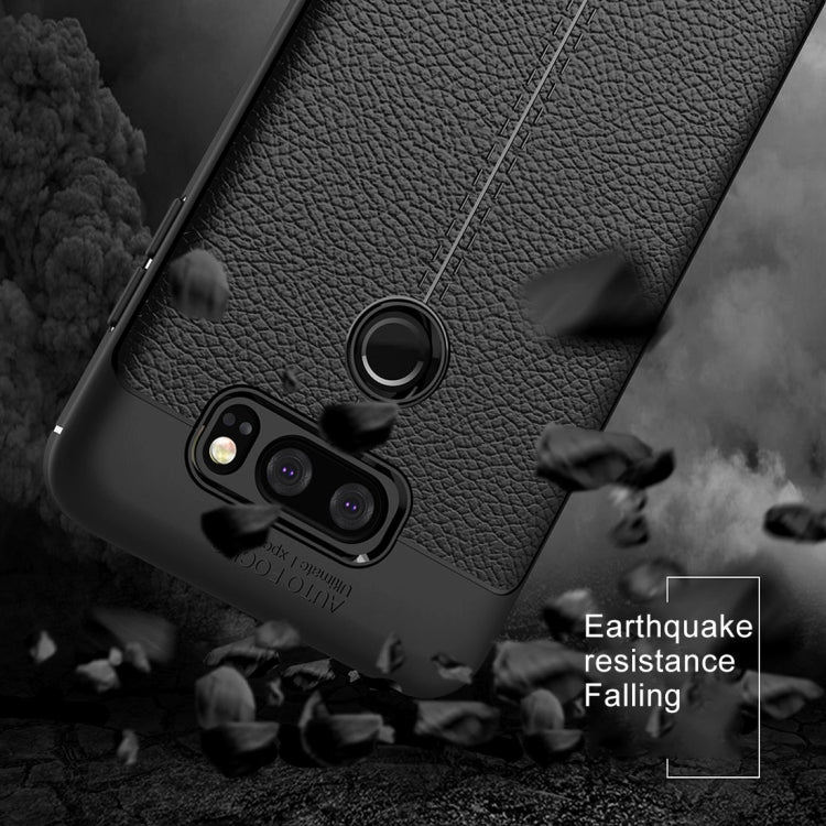 For LG V30S ThinQ Litchi Texture Soft TPU Protective Back Cover Case