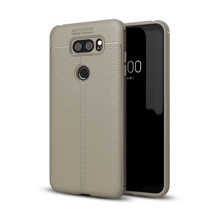 For LG V30S ThinQ Litchi Texture Soft TPU Protective Back Cover Case