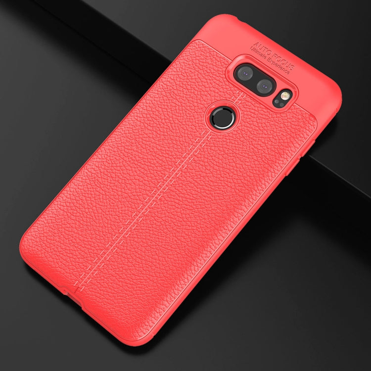 For LG V30S ThinQ Litchi Texture Soft TPU Protective Back Cover Case