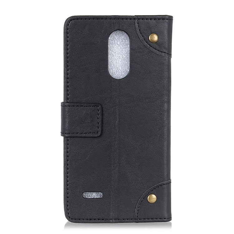 Copper Buckle Retro Crazy Horse Texture Horizontal Flip Leather Case for LG K11 (2018), with Holder & Card Slots & Wallet