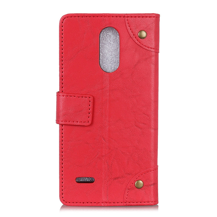 Copper Buckle Retro Crazy Horse Texture Horizontal Flip Leather Case for LG K11 (2018), with Holder & Card Slots & Wallet