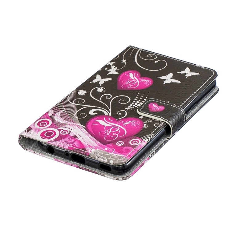 Little Peach Heart Pattern Horizontal Flip Leather Case for LG V40 ThinQ, with Holder & Card Slots & Wallet