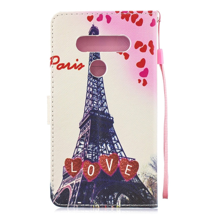 Love Tower Pattern Horizontal Flip Leather Case for LG V40 ThinQ, with Holder & Card Slots & Wallet