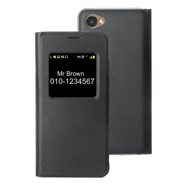 For LG Q6 Litchi Texture Horizontal Flip Leather Case with Call Display ID & Sleep / Wake-up Function