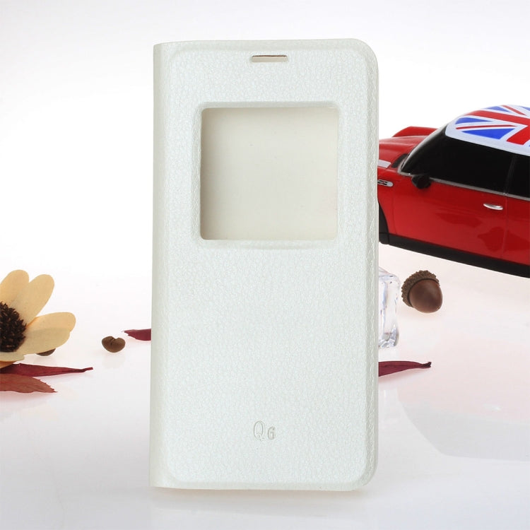 For LG Q6 Litchi Texture Horizontal Flip Leather Case with Call Display ID & Sleep / Wake-up Function
