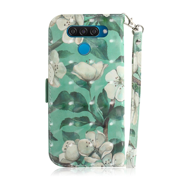 3D Painting Watercolor Flower Pattern Coloured Drawing Horizontal Flip Leather Case for LG Q60, with Holder & Card Slots & Wallet
