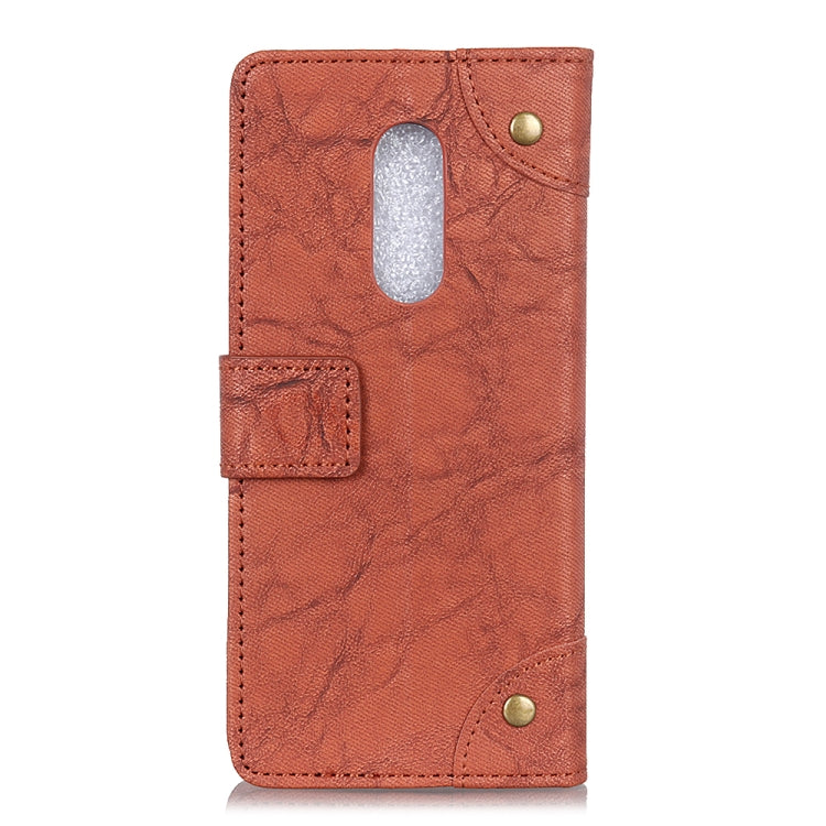 Copper Buckle Retro Crazy Horse Texture Horizontal Flip Leather Case for LG K40, with Holder & Card Slots& Wallet