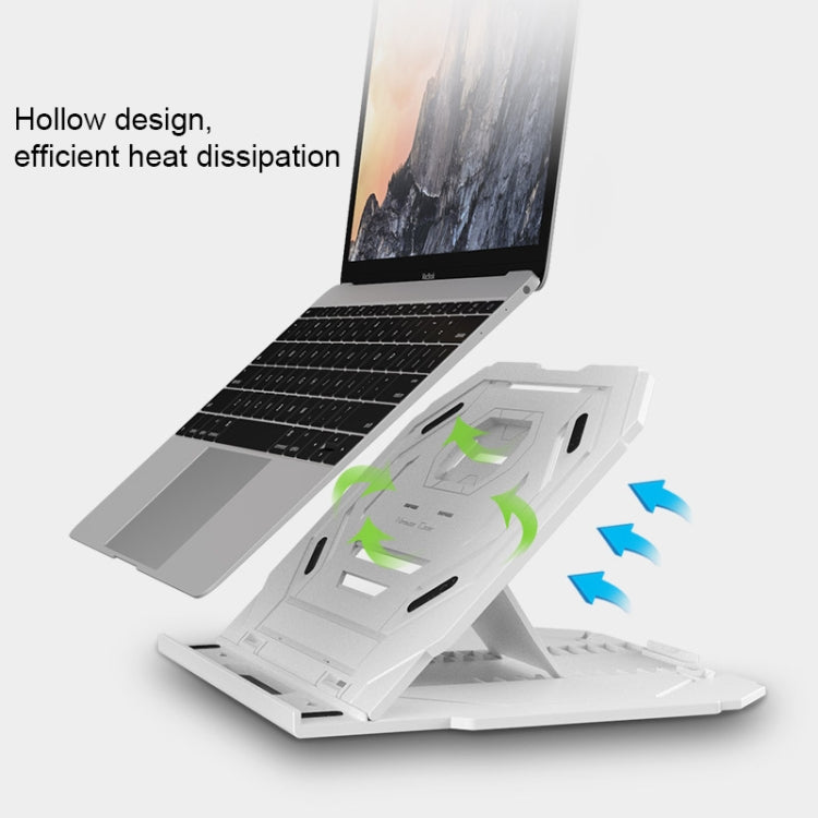 T3 Multi-function Hollow Design Cooling Bracket with 10-Level Adjustable Angle for Notebook, MacBook, iPad, Mobile Phones