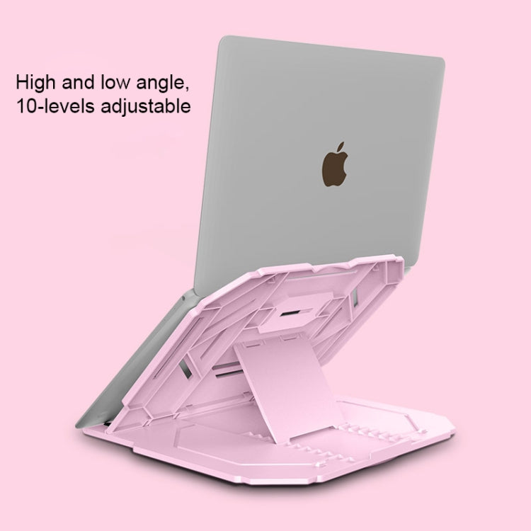 T3 Multi-function Hollow Design Cooling Bracket with 10-Level Adjustable Angle for Notebook, MacBook, iPad, Mobile Phones