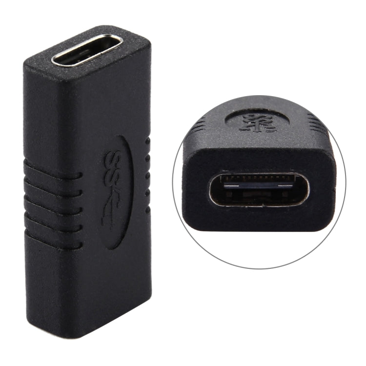 USB-C / Type-C Female to USB-C / Type-C Female Connector Adapter, For Samsung, LG, Huawe, Oneplus, Xiaomi and other Smartphones(Black)