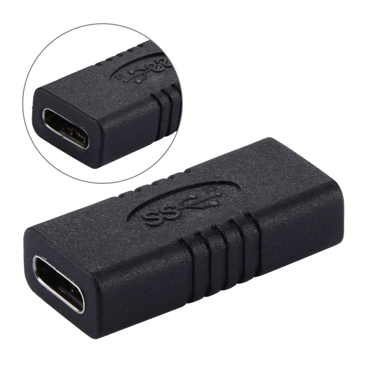 USB-C / Type-C Female to USB-C / Type-C Female Connector Adapter, For Samsung, LG, Huawe, Oneplus, Xiaomi and other Smartphones(Black)
