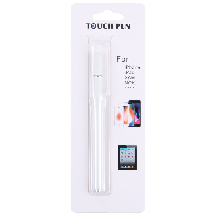 366 Universal Silicone Disc Nib Capacitive Stylus Pen with Magnetic Cap(White)