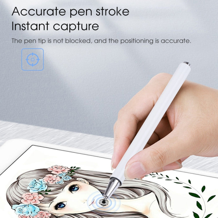 366 Universal Silicone Disc Nib Capacitive Stylus Pen with Magnetic Cap(White)