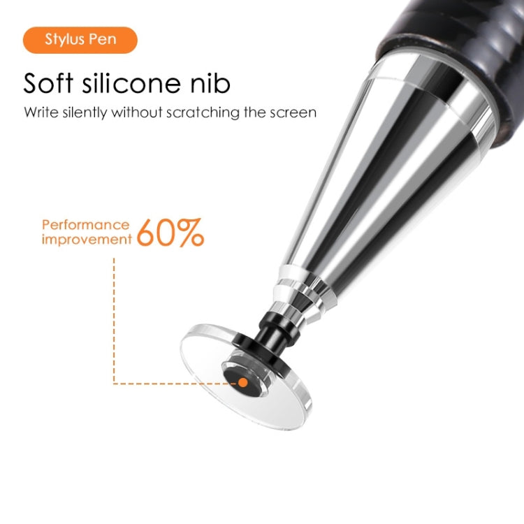 361 2 in 1 Universal Silicone Disc Nib Stylus Pen with Mobile Phone Writing Pen & Magnetic Cap