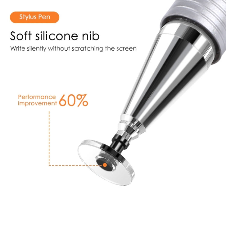 361 2 in 1 Universal Silicone Disc Nib Stylus Pen with Mobile Phone Writing Pen & Magnetic Cap