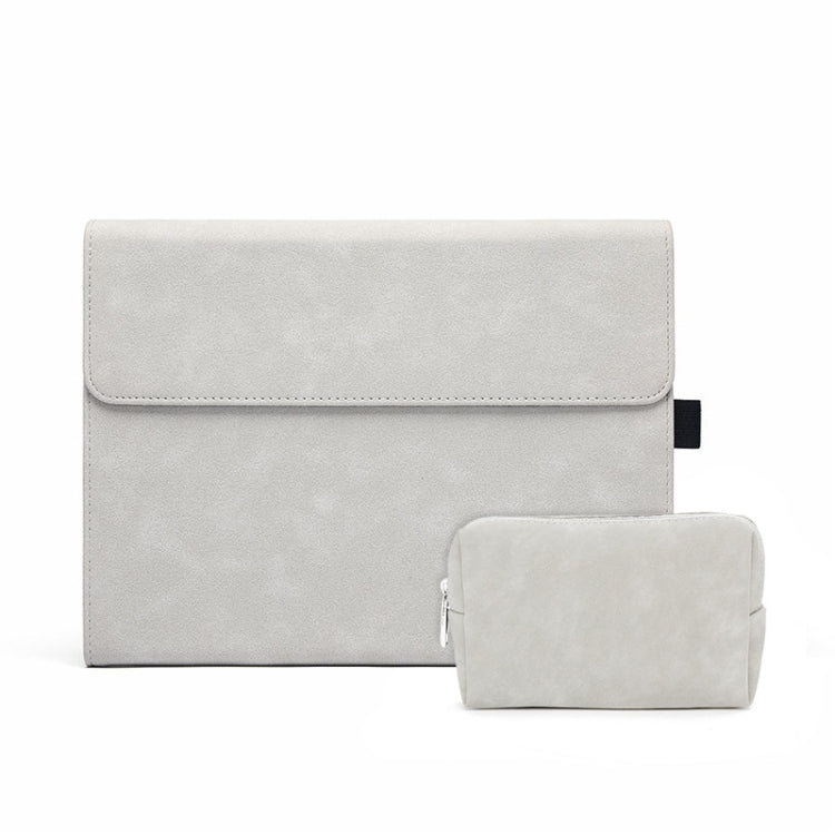 For Microsoft Surface Pro 7 / 7+ Frosted Micro Velvet Magnetic Horizontal Flip Leather Case + Power Supply Bag with Pen Slot & Holder