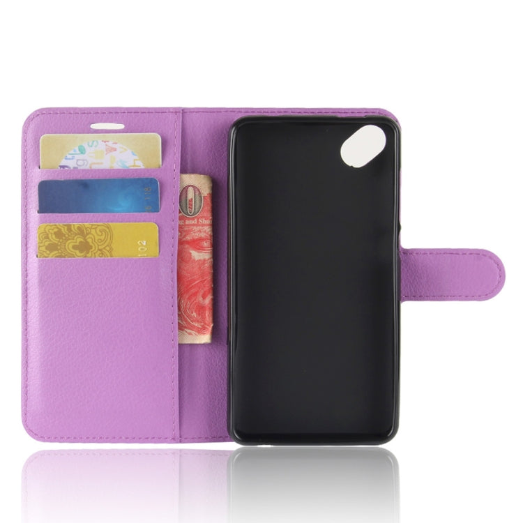 For Wiko Sunny2 Plus Litchi Texture Horizontal Flip Leather Case with Holder & Wallet & Card Slots