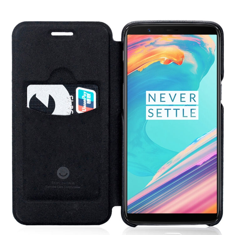 Lenuo Ledream Flip Series for OnePlus 5T PU + PC Horizontal Flip Leather Case with Card Slots